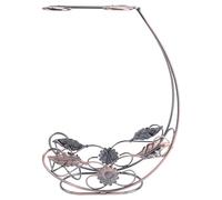 DOITOOL Portabottiglie Supporto una Bottiglia e Quattro Calici per Vino Rosso in Ferro Porta Bicchieri Elegante e Raffinato Decorazione Chic per Casa