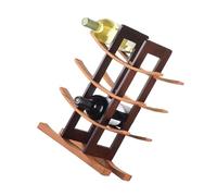 DOITOOL Portabottiglie Vino in Legno e Bamboo Color Caffè Elegante Porta Vino da Casa e Bar Multiuso per Cantina e Ristorante Portabottiglia Decorativo Robusto e Sicuro