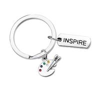 DOITOOL Portachiavi Tavolozza in Metallo Argento Chic per Studenti D'arte, Accessorio Creativo come Regalo Originale