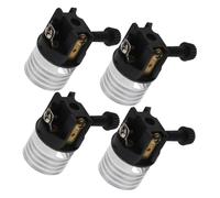 DOITOOL Portalampada E26 Base Luminosa Interruttore a Tre Posizioni, Presa Di Luce Sostitutiva in Alluminio, Per Riparazione Lampade in Garage, Laboratori e Scantinati, Confezione Da 4 Pezzi