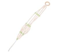 DOITOOL Portavasi in macramè Perline di Legno, Appendino da Parete per Piante Rampicanti e Verdi, Decorazione Sospesa Resistente in Corda di Cotone per Giardino e Interni, Supporto Stabile