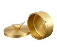 DOITOOL Posacenere Design Semplice in Ottone Oro 4 Scomparti per, Facile da Pulire e Resistente alla Deformazione per Desktop e Casa