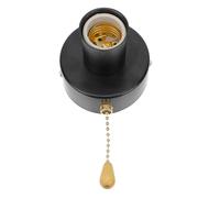 DOITOOL Presa Portalampada da Soffitto in Acciaio Inossidabile Interruttore a Catena, Base Lampada da Parete Nero Facile da Pulire, Accessorio Lampada per Applique Wall Lamp