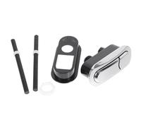 DOITOOL Pulsante di Scarico Wc a Forma Ellittica in Abs Argento, Doppio Tasto