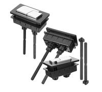 DOITOOL Pulsante Doppio Scarico per Serbatoio Wc in Plastica Nero 3 Pezzi Ricambio per Pulsante Cisterna Bagno Facile Sostituzione Controllo Volume Scarico Adattabile a Vari Modelli