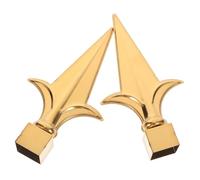 DOITOOL Puntali per Aste Portabandiera in Acciaio Inox Dorato, Set 2 Pezzi, Ornamenti per Pennoni da Esterno per Recinzioni Giardino, Design Resistente Agli Agenti Atmosferici e Facile