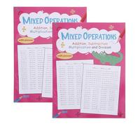 DOITOOL Quaderno di esercizi di matematica elementare da 2 libri: Esercizi di operazioni miste - di addizione, sottrazione, moltiplicazione e divisione - Schede di lavoro aritmetiche quotidiane per