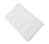 DOITOOL Rettangolare a 5 Fori 5 Scomparti Tavolo di Miscelazione in Plastica Bianca per Acquerello e Guazzo