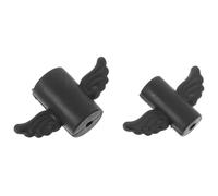 DOITOOL Salvacavo di Ricarica e Protezione per Cavi USB in Silicone Nero, Set da 2 Pezzi Design a Ala, Antistrappo e Durevole, Adatti per Cavi di Ricarica e Sincronizzazione, per Uso Quotidiano