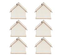 DOITOOL Salvadanaio Non Finito e 6 Pezzi a Forma di Casetta in Legno Kit Fai da Te da Dipingere Risparmio, Regalo per Compleanni e Feste Attività Scolastiche