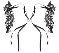 DOITOOL Sandali a Piedi Nudi da Donna in Pizzo Nero, Cavigliera Leggera e Traspirante per Matrimonio e Spiaggia, Sandali Decorativi e Comodi Lacci Facili da Indossare