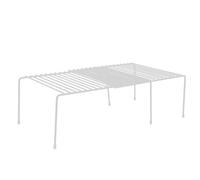 DOITOOL Scaffale da Cucina Multiuso in Ferro Allungabile e Impilabile | Organizzatore da Cucina, Bianco, Barra Centrale Portante, per Armadi e Oggetti Domestici