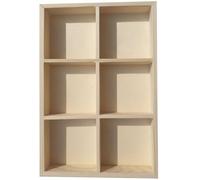 DOITOOL Scatola di Legno Portaoggetti a 6 Griglie in Pino 16x24x8 Cm, Contenitore Portatile per Pastelli a Cera e Pigmenti, Organizzatore per Artisti per Uso Domestico e Corsi di Pittura