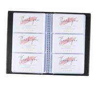 DOITOOL scatola porta biglietti da visita con carta organizzatore piccolo raccoglitore Porta del libro di biglietti da visita Custodia in pelle Binder per biglietti da visita pu Black