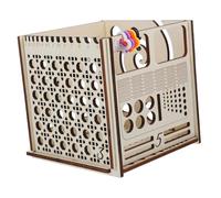 DOITOOL Scatola Portaoggetti per Lavorare a Maglia in Legno Multifunzionale, Organizer per Filati di Lana Custodia per Uncinetti, Set da Viaggio per Appassionati di Uncinetto e Maglieria