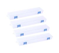 DOITOOL Scatola Trasparente per Pennelli da Pittura 4 Pezzi, Astuccio Portatile per Studenti e Artisti, Organizer per Matite e Penne da Disegno, Custodia Coperchio per Scuola, Casa