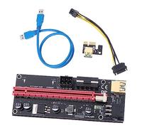DOITOOL Scheda Plastico Adattatore e Doppio a 1x Professionale 16x Pci-e Indipendente Alimentatore 6pin in 4pin Lega per Estensione Blu Video