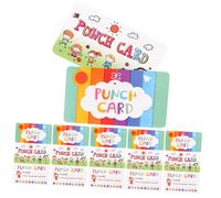 DOITOOL Schede Perforate Colorate, Carte Premio Didattiche Multiuso da 20 Pezzi Disegni Animati, Supporto per Incentivi Scolastici e Motivazione All’apprendimento