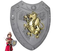 DOITOOL Scudo da Guerriero per Bambini, Scudo Giocattolo da Cavaliere D'argento per Feste E Spettacoli per Bambini, Accessorio per Giochi di Ruolo