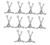 DOITOOL Set 10 Ciondoli Da Hockey Vintage in Lega Di Zinco Anticato, Accessori Sportivi Multiuso Per Braccialetti, Collane e Personalizzazione Attrezzatura Hockey Per Ragazzi e Appassionati