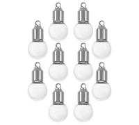DOITOOL Set 10 Mini Bottiglie di Vetro Tappo in Metallo Nichelato Piccoli Barattoli Trasparenti Tondi 6Mm Ciondoli Multifunzionali per Artigianato Fai da Te e Decorazioni Regalo
