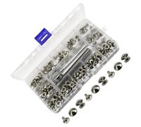 DOITOOL Set 100 Pezzi Rivetti Punk in Metallo 10Mm Kit Attrezzi Accessori Fai da Te per Borse Scarpe e Abbigliamento Borchie Rotonde Lisce per Decorazioni Punk e Artigianato Creativo