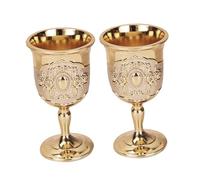 DOITOOL Set 2 Bicchieri per Whisky in Metallo Oro, Stile Europeo Retrò, Facili da Tenere e Leggeri, Calici Eleganti per Conservare Whisky e Altre Bevande
