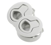 DOITOOL Set 2 Chiavistelli a Scomparsa Maniglia Rotonda Bianca per Boccaporto Barca e Mobiletto Camper Chiavistelli per Porta Armadio Chiusura a Filo e Installazione Semplice