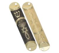 DOITOOL Set 2 Mezuzah in Lega di Zinco con Rotolo Torah Kosher Custodia Dipinta a Colori per Porta Ebraica Decorazione Murale Benedizione Casa per FESTIVITÀ e Regalo Judaica