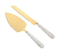 DOITOOL Set 2 Pezzi Spatola e Tagliatorta in Acciaio Inox Manico in Ceramica, Pala Triangolare per Pizza e Dolci, Utensile da Cucina Casalingo per Servire e Tagliare Torte, Crostate