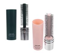 DOITOOL Set 2 Spazzole Rotonde per Chioma da Viaggio, Piccola Spazzola Tonda Retrattile in Abs, Doppia Funzionalità per Asciugatura e Styling, Design Integrato per Femminile e Maschile