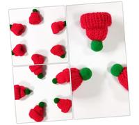 DOITOOL Set 20 Pezzi Mini Cappelli di Natale in Lana Lavorata a Maglia Rossa PON PON Verde Decorazioni Natalizie Fai da Te per Abbigliamento Borse e Accessori Decorazione Creativa per