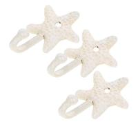 DOITOOL Set 3 Ganci da Parete in Ferro a Forma di Stella Marina, Appendini Decorativi Vintage Grande Capacità di Carico per Asciugamani e Guinzagli in Cucina o Mudroom