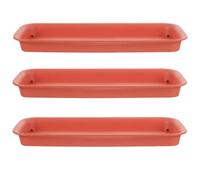 DOITOOL Set 3 Pezzi Rosso in Plastica Sottovasi Rettangolari Alta Durezza e Resistenza alla Rottura per Vasi e Piante per Giardinaggio
