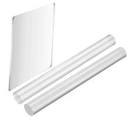 DOITOOL Set 3 Pezzi Rulli per Argilla Acrilica Trasparente, Pannello di Supporto in Acrilico 10x15 Cm e Rulli Solidi e Cavi, Kit Utensili per Modellare Argilla Fai da Te per Principianti