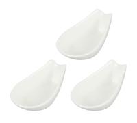 DOITOOL Set 3 Pezzi Supporto per Cucchiaio in Materiale Ceramico Bianco, Porta Cucchiai da Cucina e Locale, Resistente al Calore e Riutilizzabile