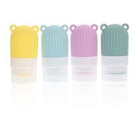 DOITOOL Set 4 Flaconi da Viaggio in Silicone da 30ml, Contenitori Liquidi Leggeri e Facili da Pulire, per Shampoo e Lozione in Aereo, Colore Assortito