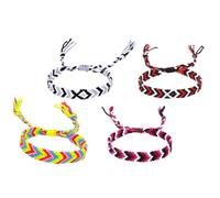 DOITOOL Set 4 Pezzi Braccialetti Bohemien Intrecciati in Cotone Regolabili, Stile Etnico Chic Unisex per Viaggi e Benessere Dipendenti Colore Casuale