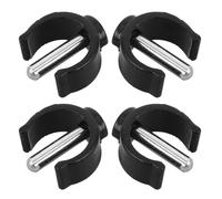 DOITOOL Set 4 Pezzi Clip a C Regolabili per Stampelle e Bastoni da Passeggio, Morsetti in Abs e Acciaio Nero Installazione Rapida, Accessori per Ausili alla Mobilità