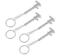 DOITOOL Set 4 Pezzi Portachiavi Calibro Corsoio Mini in Acciaio Inossidabile Argento, Strumento Portatile di Precisione Versatile per Misurazioni Rapide e Uso Quotidiano