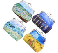DOITOOL Set 4 Pezzi Portamonete Donna in Pelle Pu Piccolo e Portatile Chiusura a Scatto, Organizer per Monete e Chiavi, Borsa Compatta per Uso Quotidiano