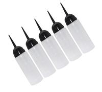 DOITOOL Set 5 Flaconi per Shampoo da 120ml in Ldpe Ugello Obliquo, Ricaricabili, Anti-perdite Laterali, per Applicazione Colore Chioma in Salone