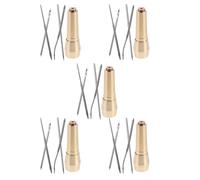 DOITOOL Set 5 Pezzi Punteruolo da Cucito per Riparazione Scarpe con Manico in Rame e Acciaio, Strumento Compatto Portatile per Cucito a Mano, per Emergenze in Viaggio