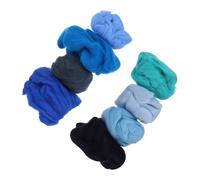 DOITOOL Set 8 Pezzi Lana Blu per Infeltrimento ad Ago Strisce Morbide in Lana Cardata per Filatura a Mano Kit Fai da Te per Lavori Artigianali e Creazioni di Bambole