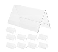 DOITOOL Set da 10 Segnaposto in Acrilico Trasparente Resistente, Supporto per Cartelli da Tavolo 120x60mm, Doppia Faccia Spazio per Nome e Note, per Sale Riunioni, Ristoranti e Fiere
