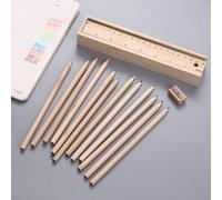 DOITOOL Set da 2 Astucci in Legno Cassetto Scorrevole Contenitore per Penne Robusto e Compatto Scatola Portaoggetti per Cancelleria e Astuccio per Matite Organizer Multiuso per Uso