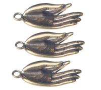 DOITOOL Set da 3 Portachiavi Decorativi in Ottone Stile Retrò Ciondolo Mano di Buddha, Piccoli Accessori Fai da Te per Creazioni Artigianali e Decorazioni da Appendere
