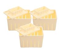 DOITOOL Set da 3 Stampi per Tofu da Cucina in Plastica Sicura Pressa per Tofu Fai da Te con Coperchio Strumento fare Design Liscio per Facile Rimozione e Preparazione Casalinga