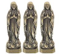 DOITOOL Set da 3 Statuine in Ottone della Madonna Sculture Romane in Miniatura per Decorazione da Tavolo Ornamenti Religiosi Vintage per Arredamento Casa e Presepe Natalizio