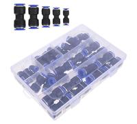 DOITOOL Set da 40 Pezzi Raccordi Rapidi in Plastica per Tubi Aria 5/32-1/2 Pollici Connettori Pneumatici a Sgancio Rapido Assortiti Kit Custodia per Uso Professionale e Riparazioni